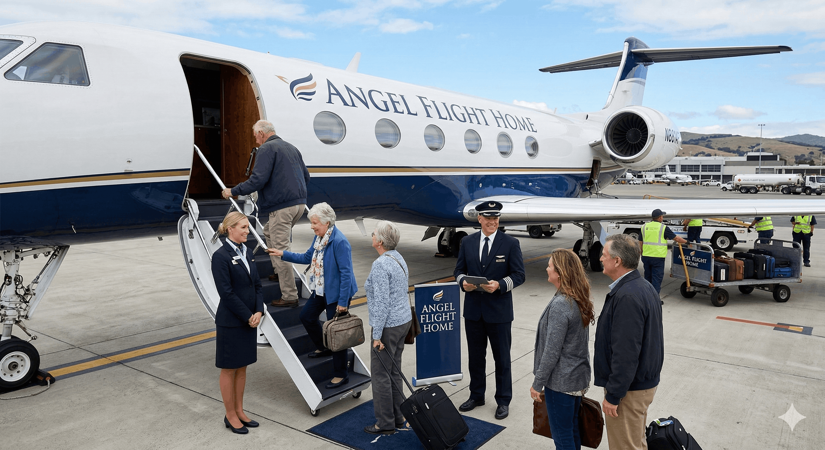 Angel Flight Home aircraft boarding